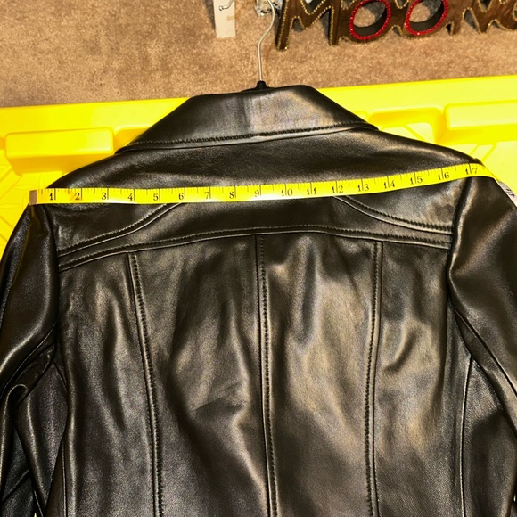 Michael Kors Black Soft Leather Moto Jacket size Large worn once EUC - Picture 7 of 7